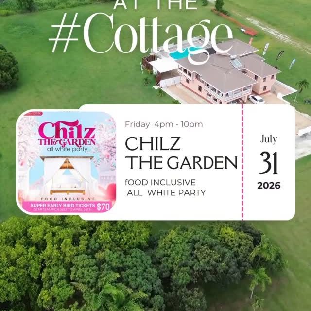 Event poster for Chilz The Garden All White Party