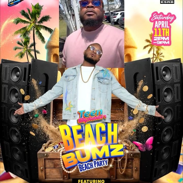 Event poster for Teen Splash: Beach Bumz Beach Party