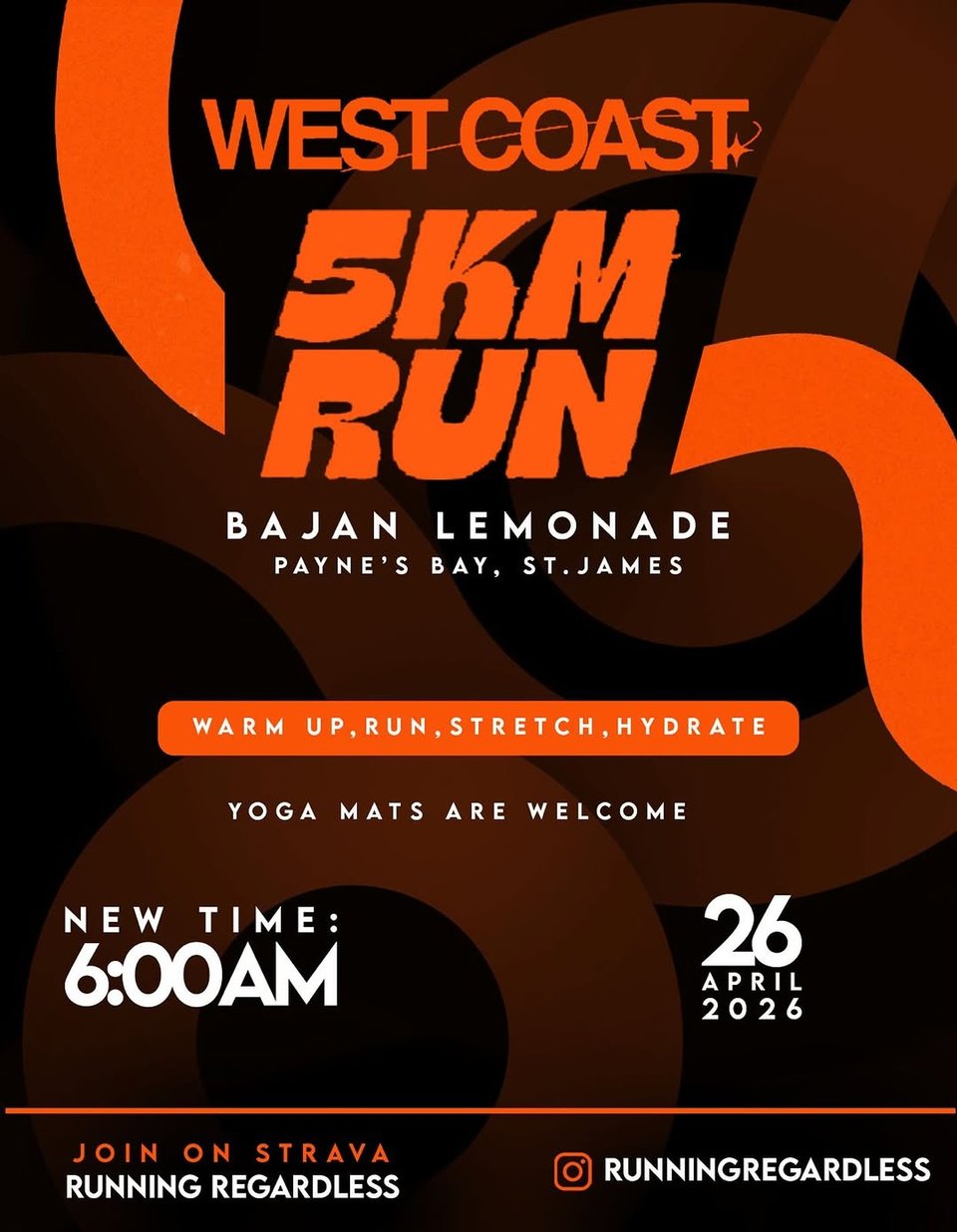 Event poster for West Coast 5KM Run