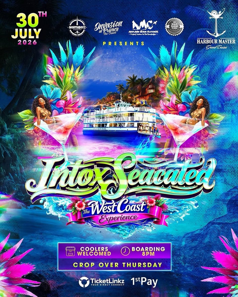 Event poster for IntoxSeacated: The West Coast Experience