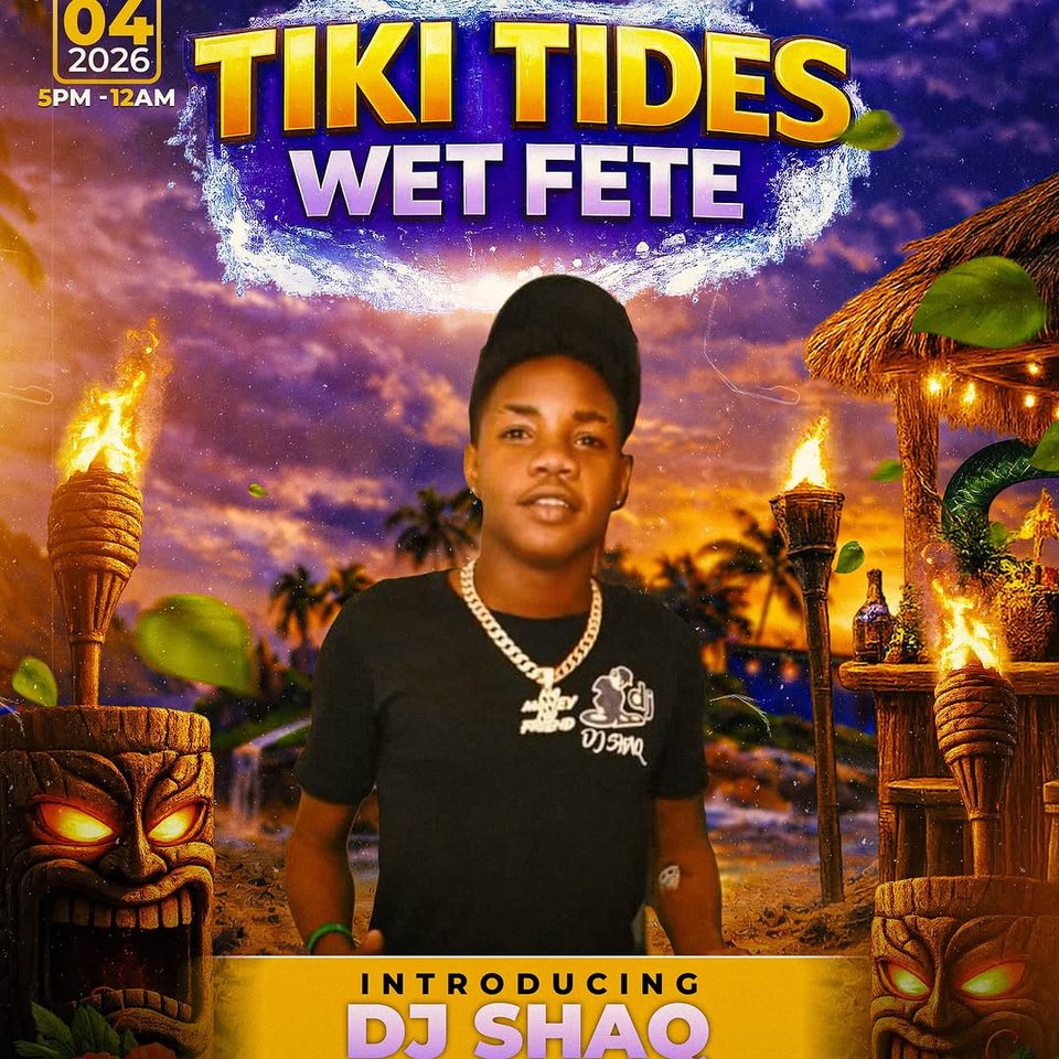Event poster for Tiki Tides Wet Fete