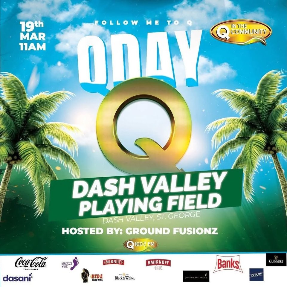 Event poster for Q Day – Q in the Community (Dash Valley Playing Field Takeover)
