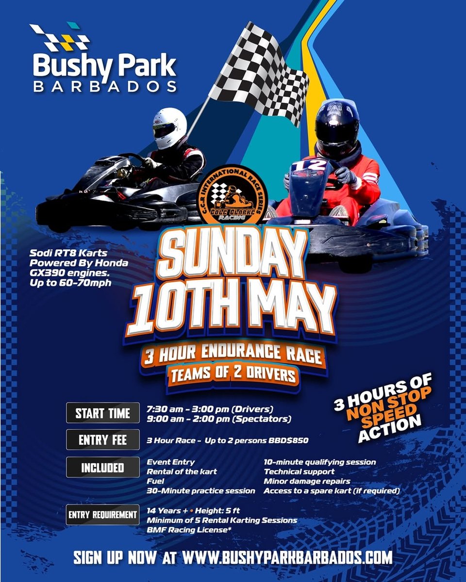 Event poster for 3 Hour Endurance Race