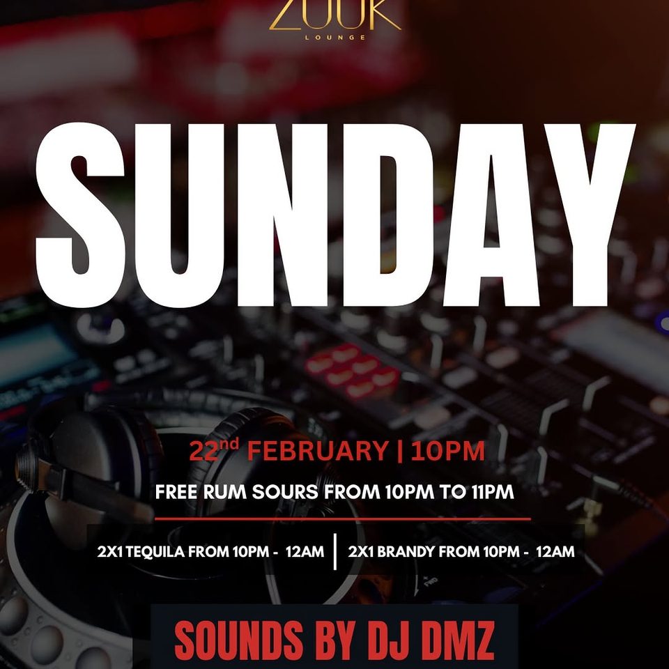 Event poster for Zouk Lounge Sunday Night