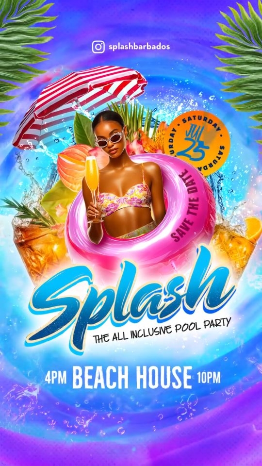 Event poster for SPLASH: The All-Inclusive Pool Party