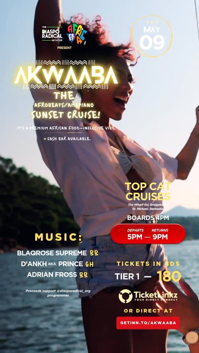Event poster for Akwaaba The Afrobeats/Amapiano Sunset Cruise!