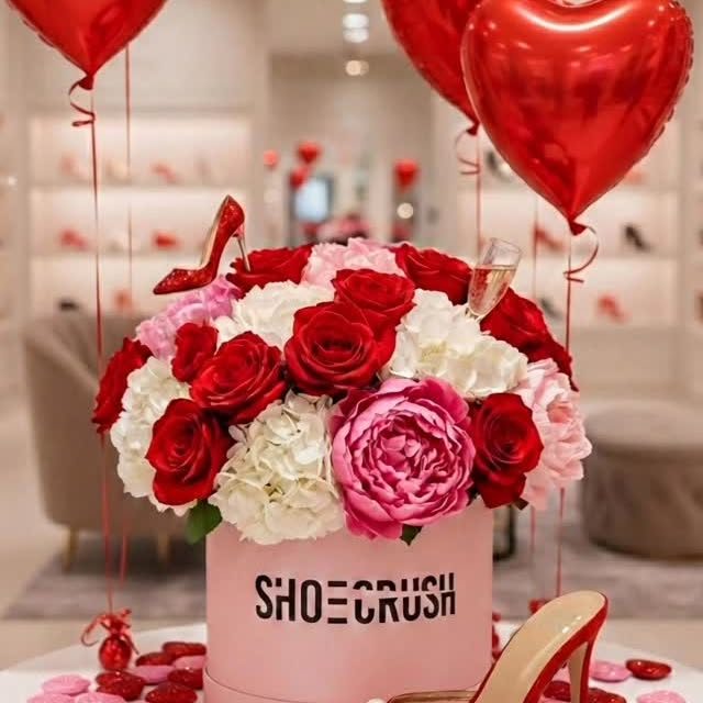 Event poster for Valentine’s Sip & Shop at Shoe Crush