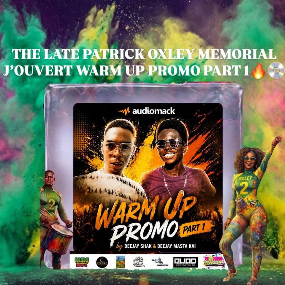 Event poster for The Late Patrick Oxley Memorial J'Ouvert Warm Up Promo Part 1