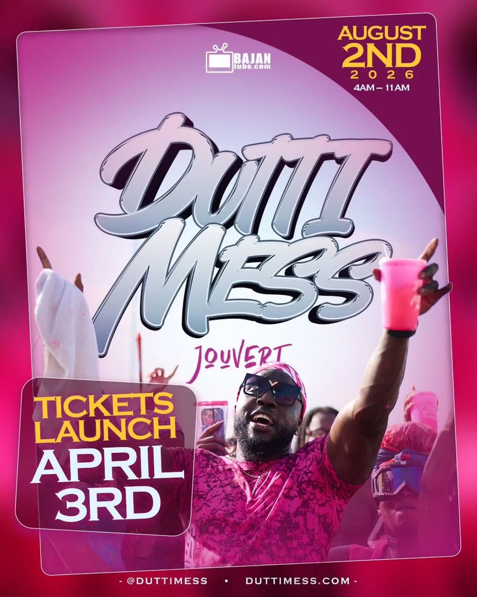 Event poster for Dutti Mess Jouvert 2026