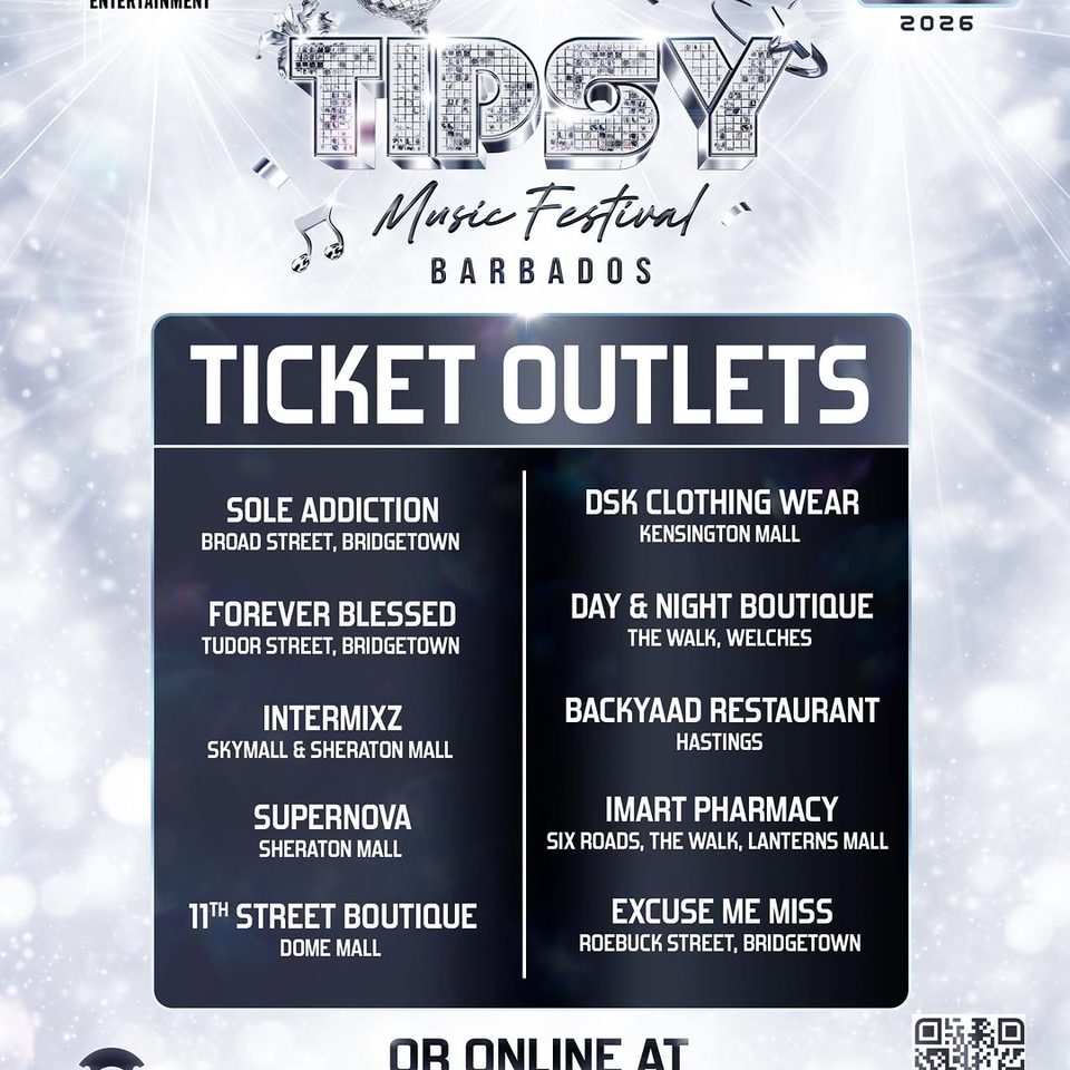 Event poster for Tipsy Music Festival (TMF) Barbados 2026
