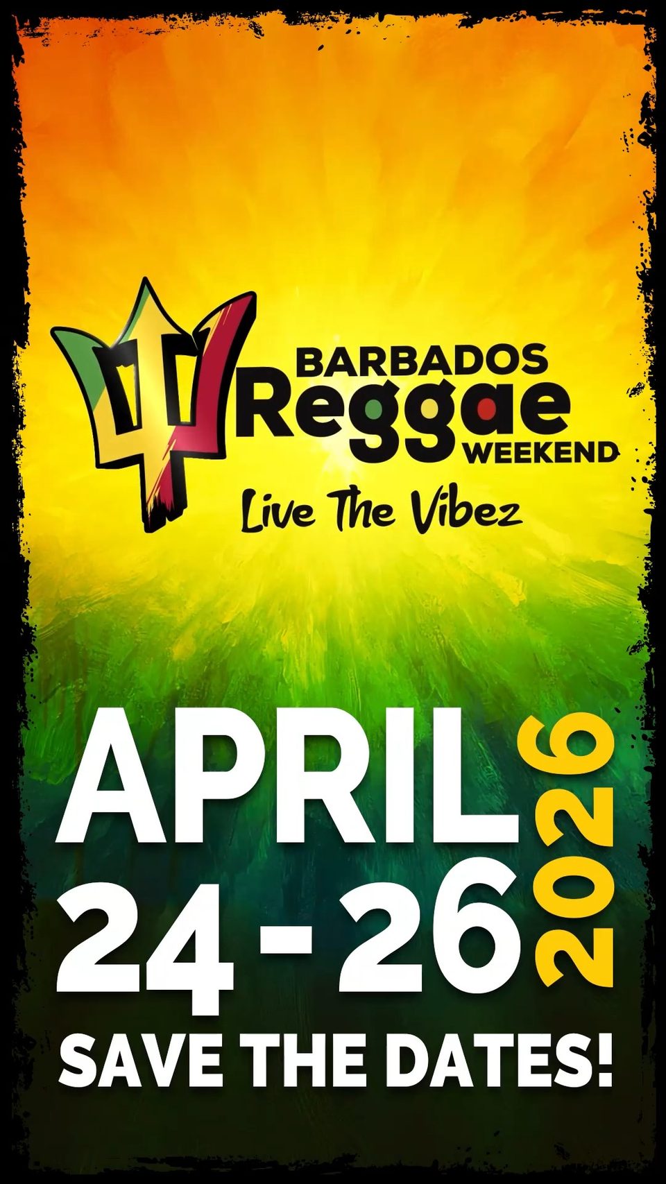 Event poster for Barbados Reggae Weekend 2026 (The Legends of Reggae Show & Dance)