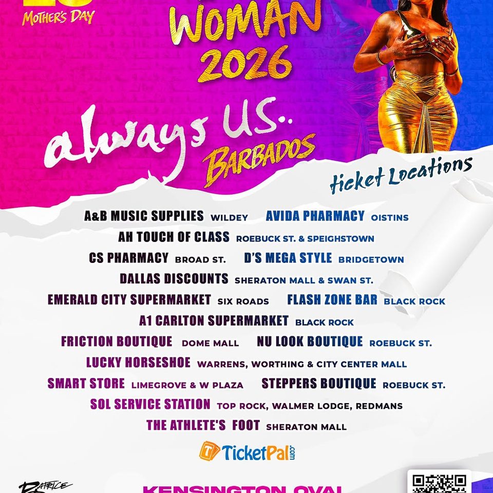 Event poster for I Am Woman 2026 Tour — Always Us (Patrice Roberts) — Barbados Mother's Day