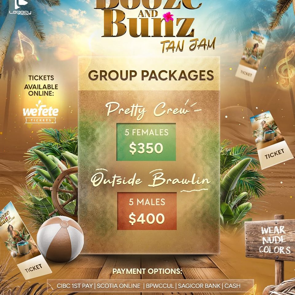 Event poster for Booze and Bunz: Tan Jam (Boat Ride)