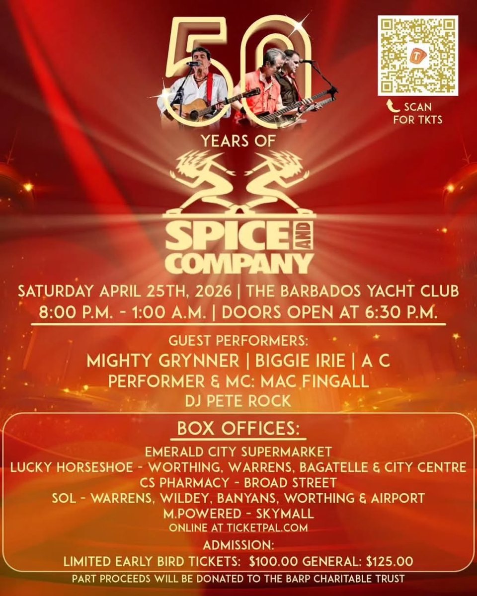 Event poster for 50 Years of Spice and Company