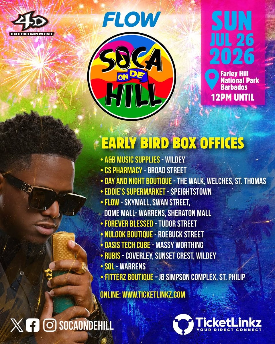 Event poster for Flow Soca on De Hill