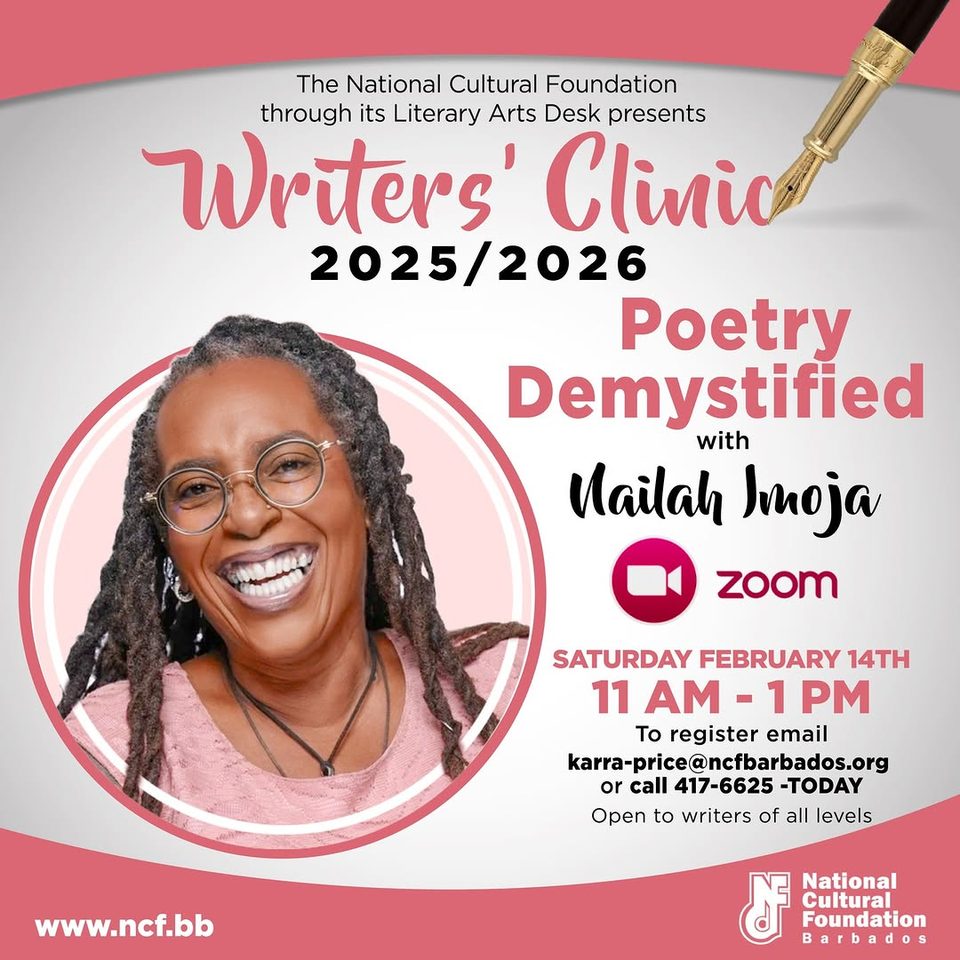 Event poster for NCF Writers’ Clinic 2025/2026: Poetry Demystified (Zoom)