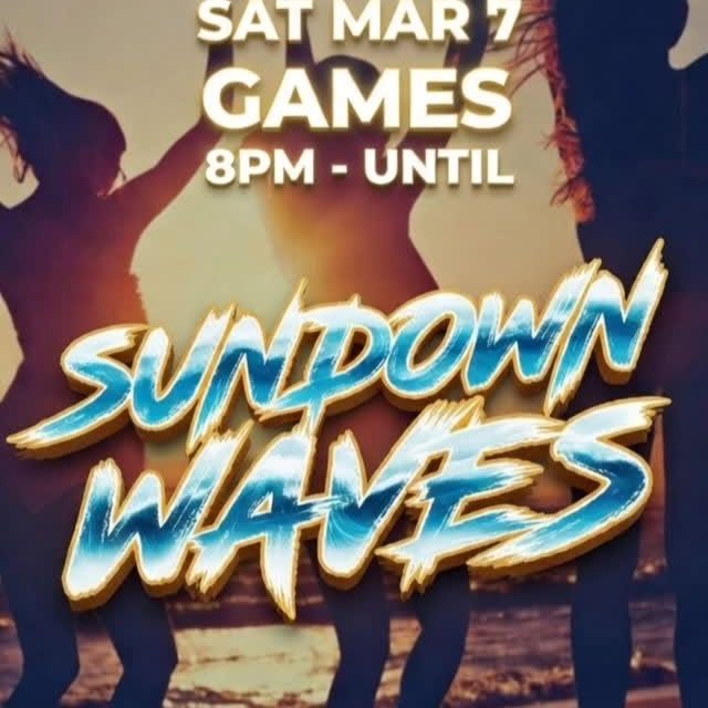 Event poster for Sundown Waves (Partay on the Bay)