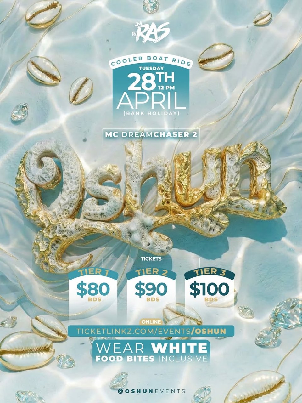 Event poster for OSHUN Cooler/Party Boat Ride (Wear White)