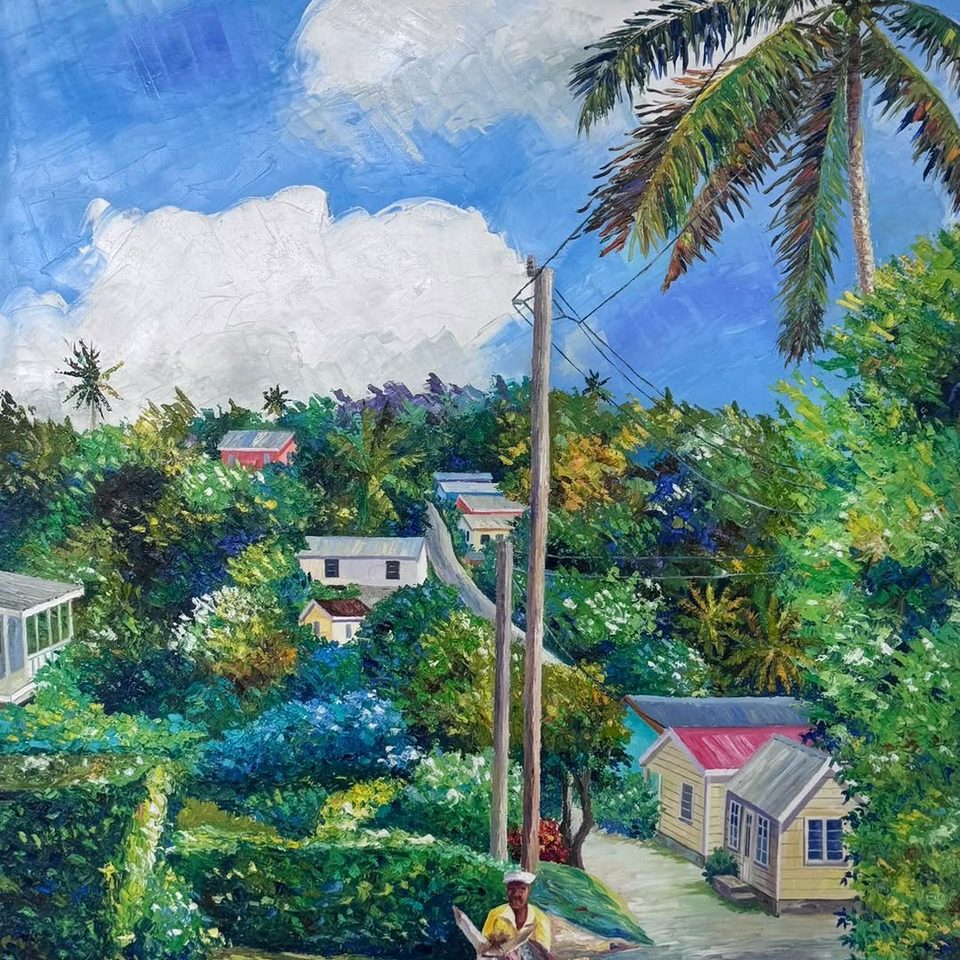 Event poster for Bim The Beautiful – Barbadian/Contemporary Art Exhibition (Caribbean Brushstrokes)